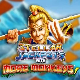 Stellar Jackpots with More Monkeys online game logo by Lightning Box Game on slimkingcasino.eu.com